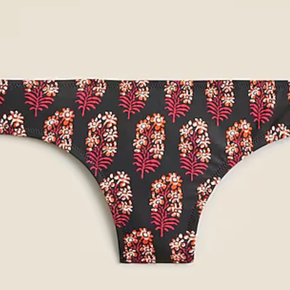 J. Crew Hipster full-coverage bikini bottom, Berry Block, XS, NWT